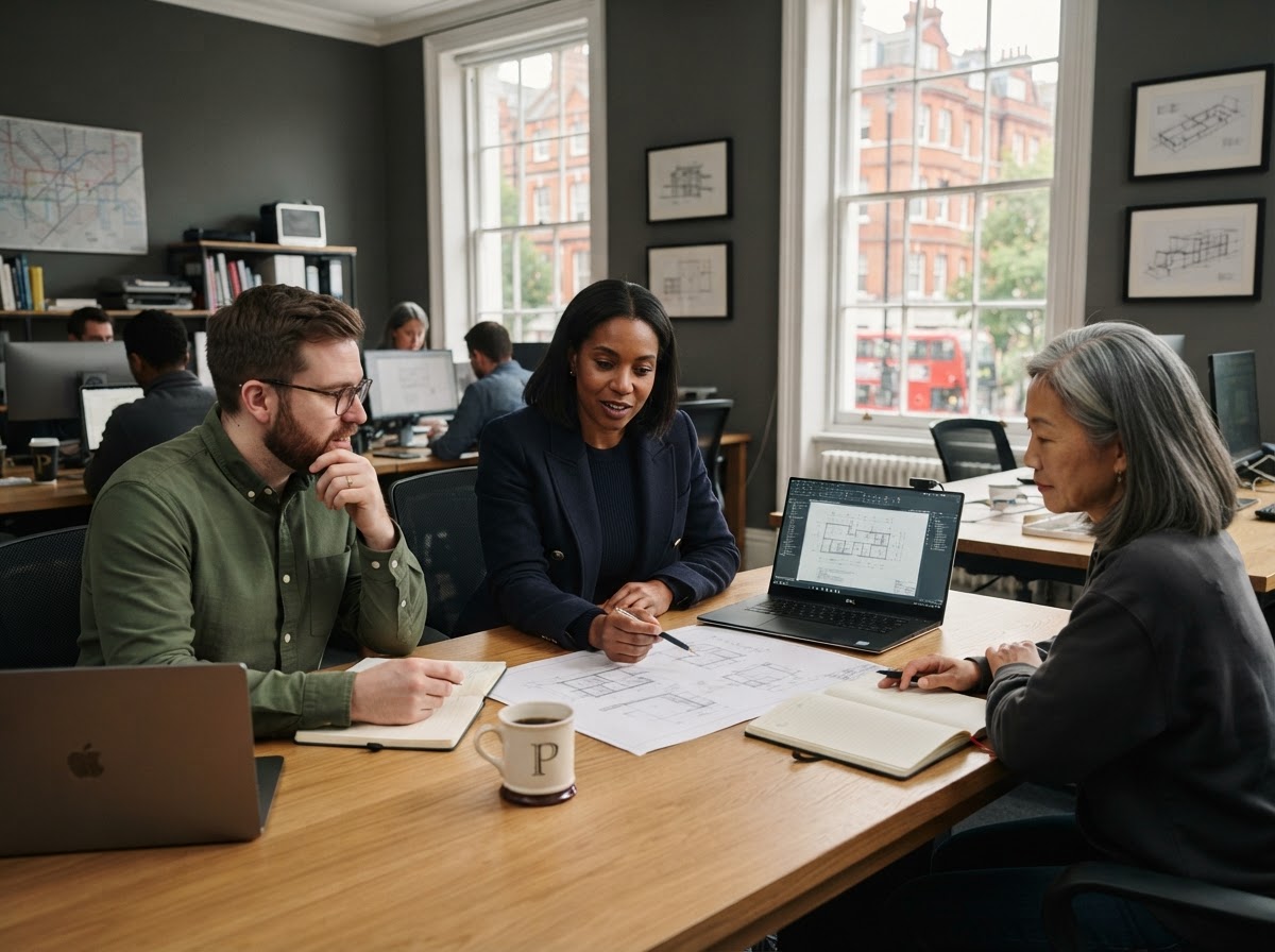 Pryvelqon analysts reviewing predictive risk models on screen